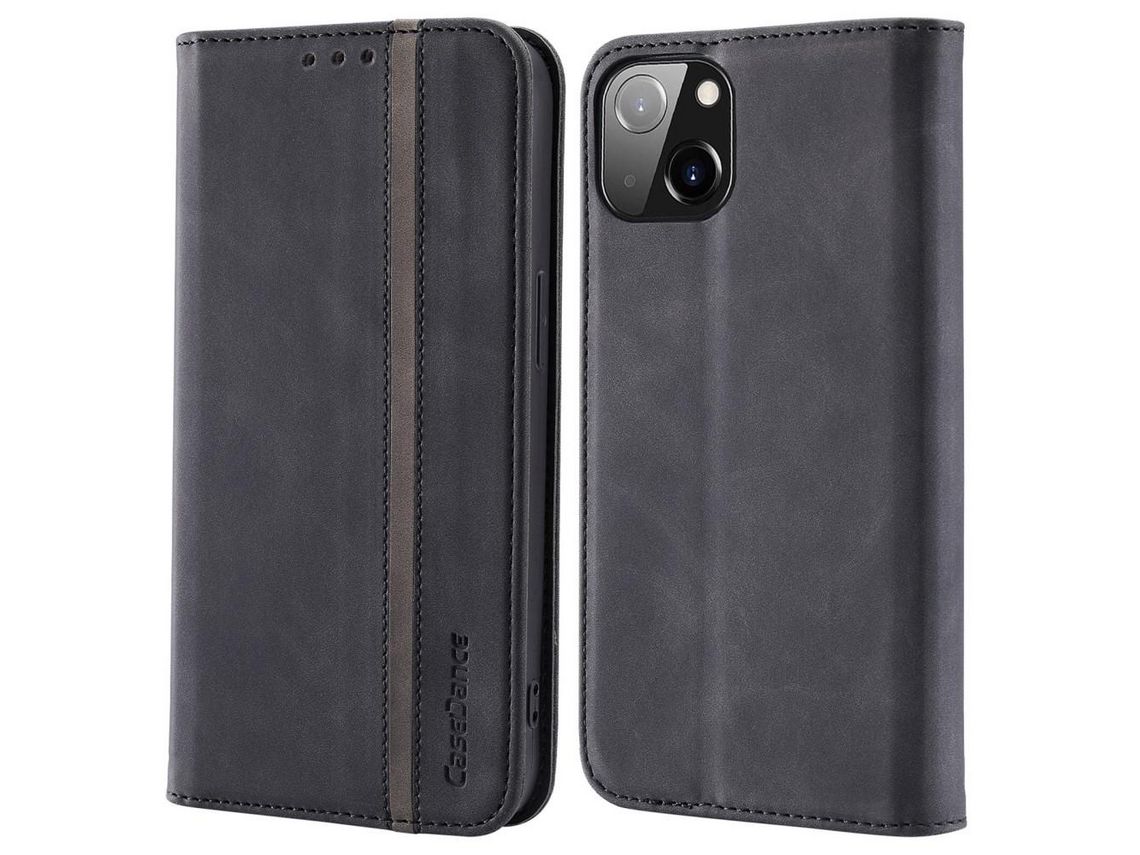 Capa PU absorção magnética preto para iPhone 13 6.1