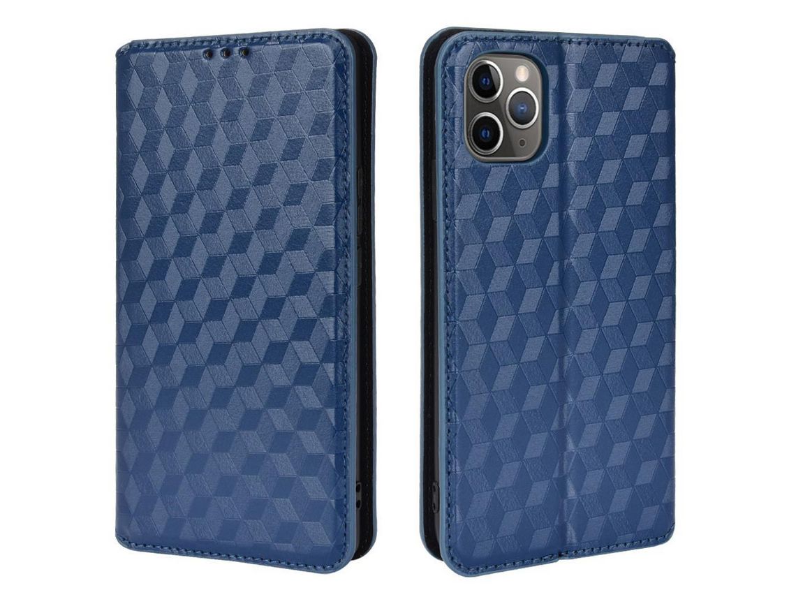 Capa PU padrão 3D com apoio azul para iPhone 11 Pro 5.8