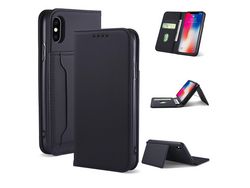 Capa PU com apoio preto para Apple iPhone XS 5.8