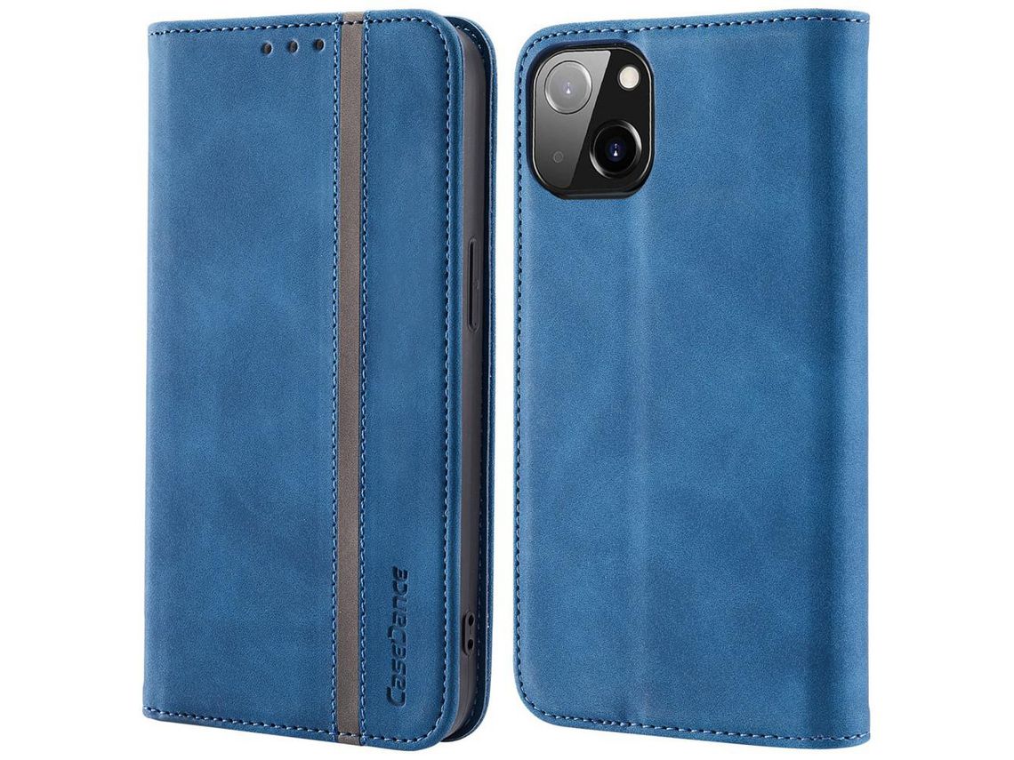 Capa PU absorção magnética azul para iPhone 13 6.1