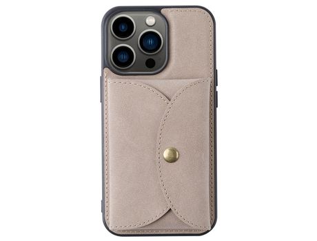 Capa TPU + PU VILI destacável 2 em 1, magnético com suporte para cartão caqui para iPhone 13 Pro 6.1
