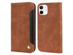 Capa PU com apoio marrom para iPhone 12 mini 5.4