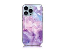 Capa TPU Impressão flexível de céu estrelado roxo para iPhone 13 Pro 6.1