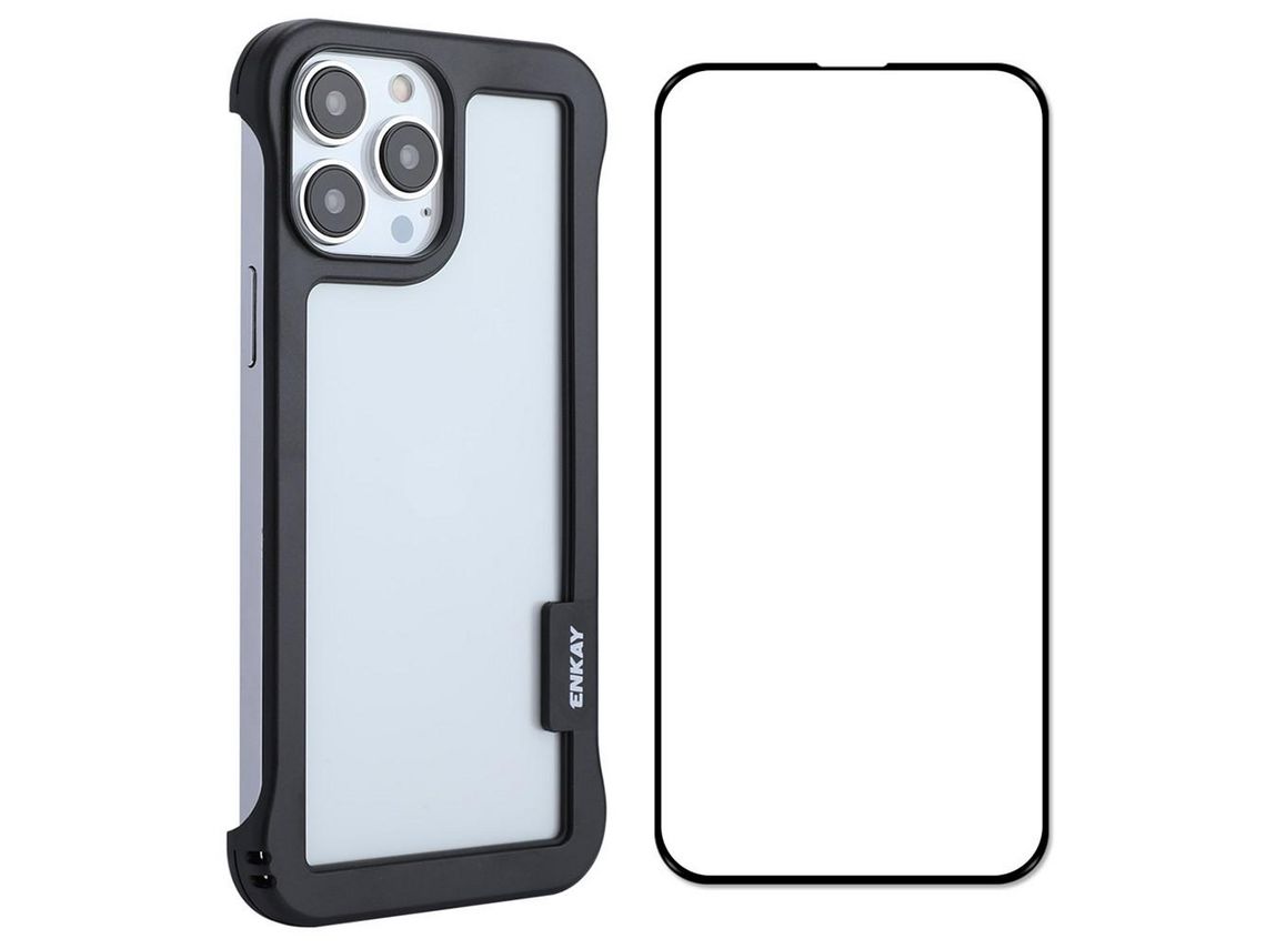 Capa TPU ENKAY anti-riscos preto para iPhone 13 Pro Max 6.7