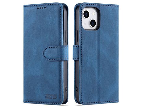 Capa PU + TPU AZNS anti-queda, anti-riscos com verso azul para iPhone 13 6.1