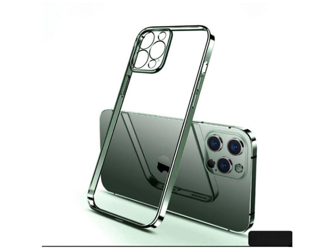 Capa TPU abertura ultrafina e precisa do orifício transparente com estrutura de galvanoplastia verde meia-noite para Apple iPhone 11 6.1