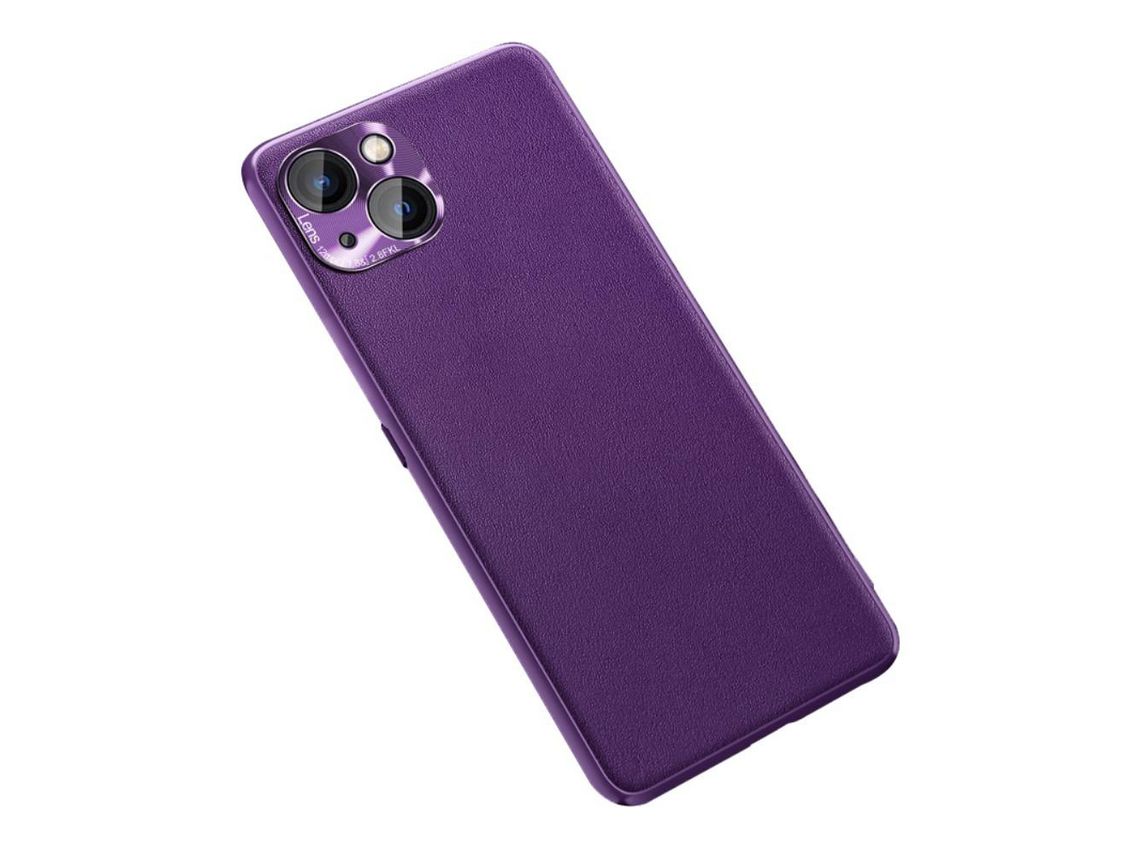 Capa TPU + PU roxo para iPhone 13 6.1
