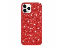 Capa TPU híbrido quadro cintilante lantejoulas vermelho para Apple iPhone 12 Pro Max 6.7