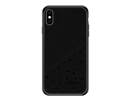 Capa TPU + PU PINWUYO trava-quedas, estampa preta para iPhone X/XS 5.8