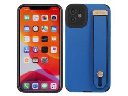 Capa TPU + microfibra com suporte de pulso azul para iPhone 11 6.1