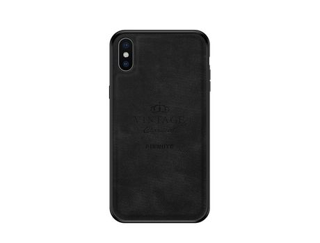 Capa TPU + PU PINWUYO vintage, híbrido preto para iPhone X/XS 5.8