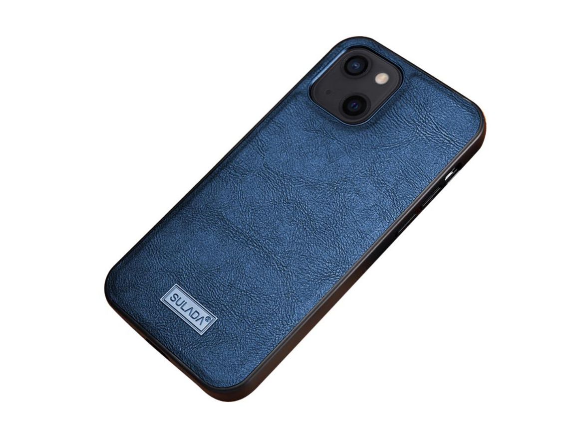 Capa TPU + PU SULADA híbrido azul para iPhone 13 6.1