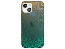 Capa TPU padrão de renda, com cor gradiente com base transparente estilo I para iPhone 13 6.1