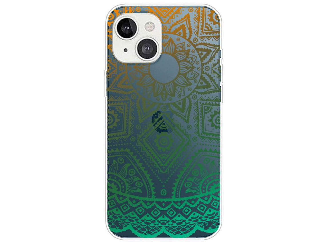Capa TPU padrão de renda, com cor gradiente com base transparente estilo I para iPhone 13 6.1