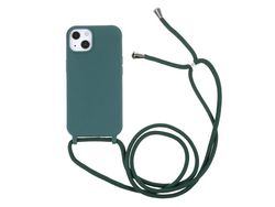 Capa TPU mangueira com cordão ajustável verde para iPhone 13 mini 5.4