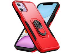 Capa TPU com muleta giratória 360° vermelho/preto para iPhone 11 6.1