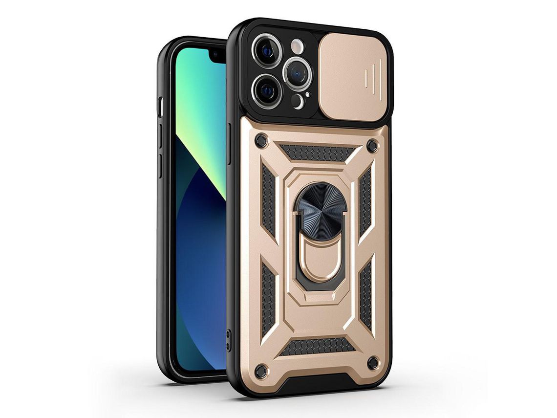 Capa TPU antiqueda com suporte de ouro para iPhone 13 Pro 6.1