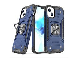 Capa TPU flexível com suporte magnético azul para iPhone 13 Pro 6.1