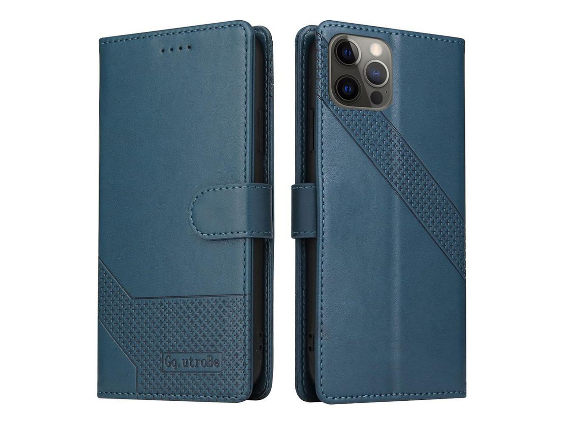 Capa PU + TPU GQ.UTROBE azul para iPhone 12 Pro Max 6.7