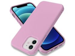 Capa TPU fino, à prova de choque, rosa anti-impressão digital para iPhone 12/12 Pro 6.1