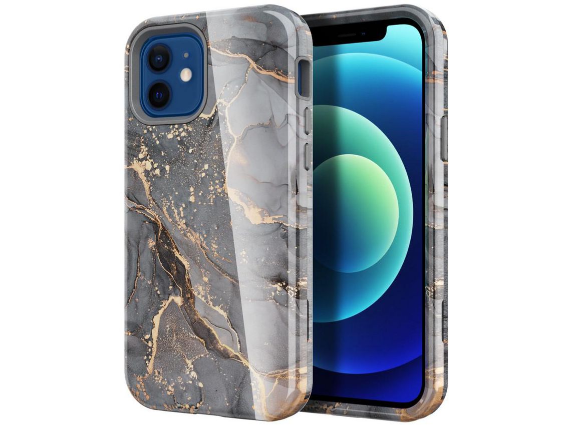Capa TPU Impressão de transferência de água anti-riscos estilo C para iPhone 12/12 Pro
