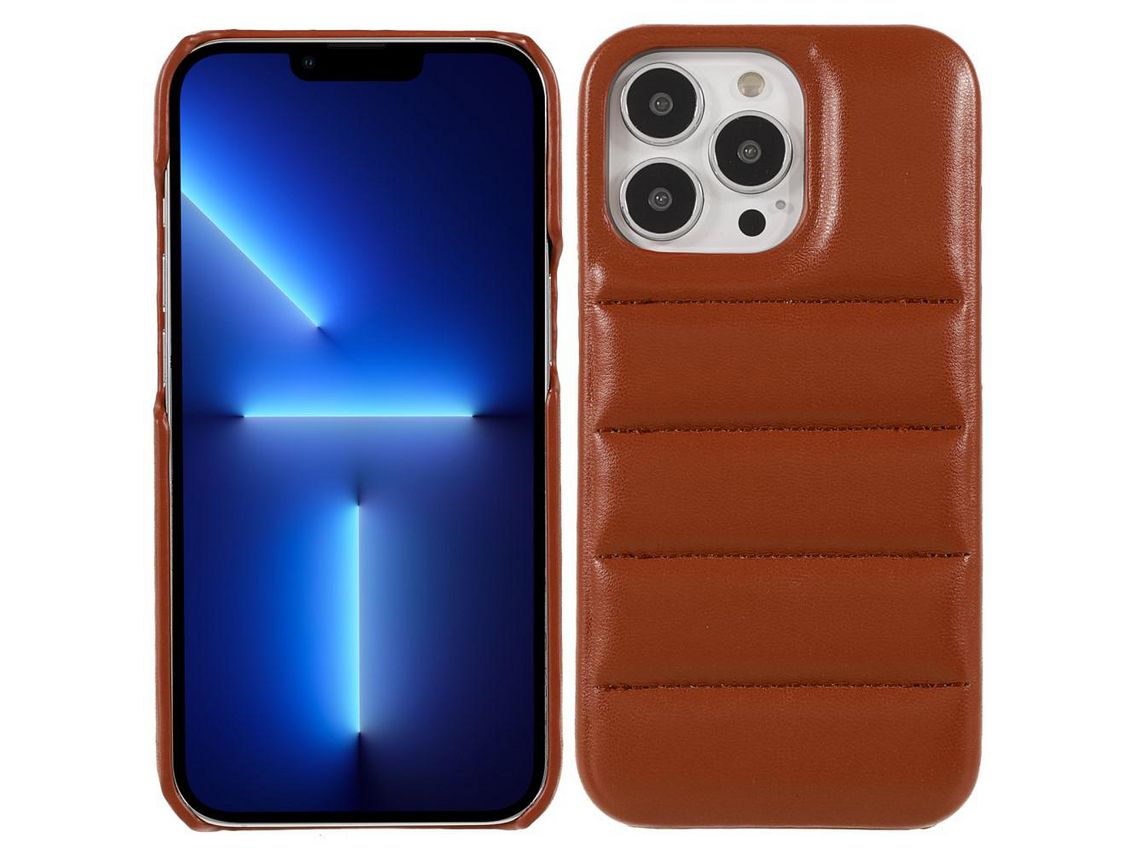 Capa TPU + PU marrom para iPhone 13 Pro Max 6.7