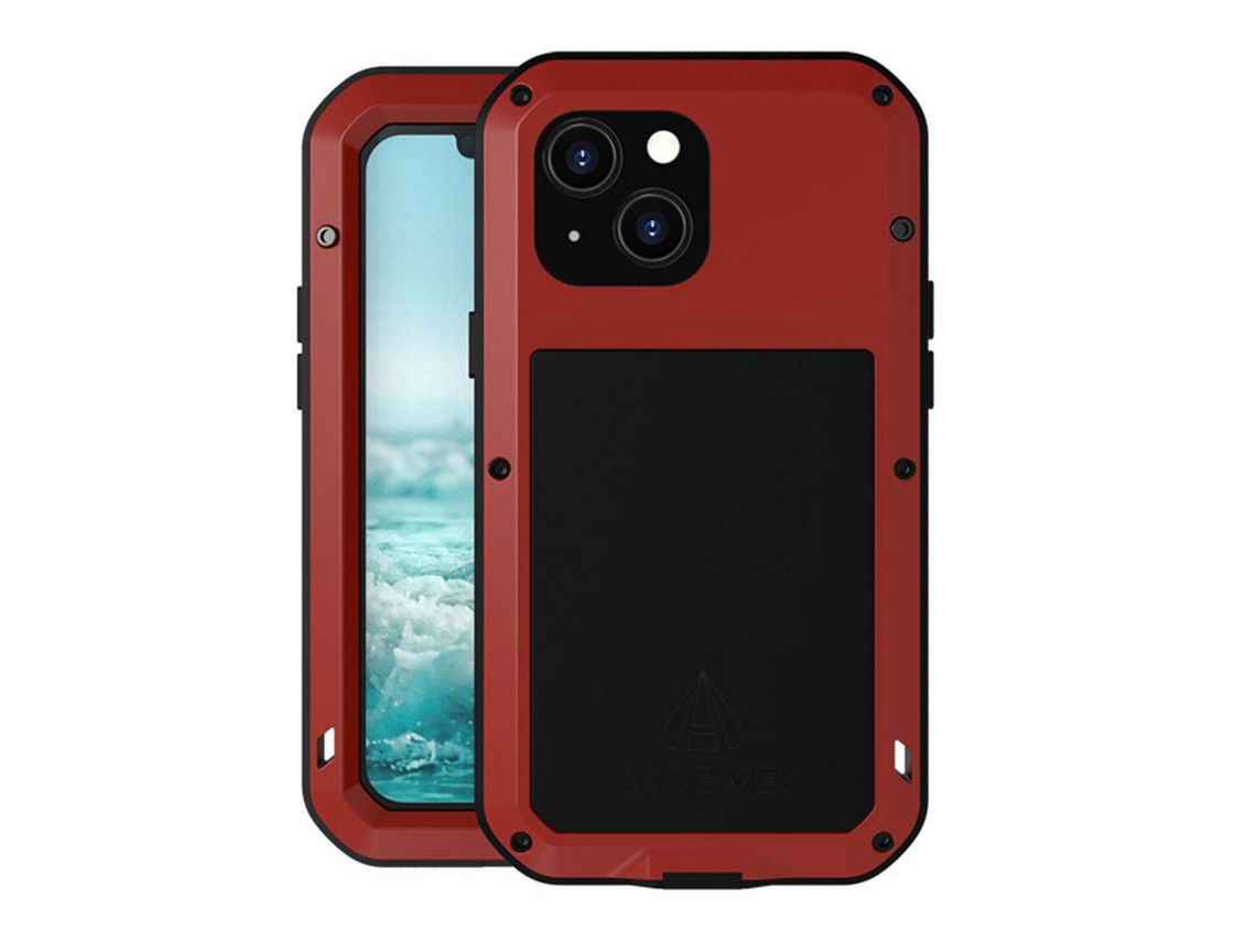 Capa silicone LOVE MEI à prova de choque, à prova de queda, à prova de poeira, híbrido vermelho para iPhone 13 mini 5.4