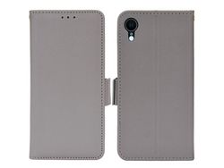 Capa PU textura de lichia cinza para iPhone XR 6.1