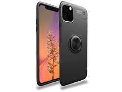 Capa TPU com estribo para anel de dedo tudo preto para Apple iPhone XS Max 6.5 pouces (2019)