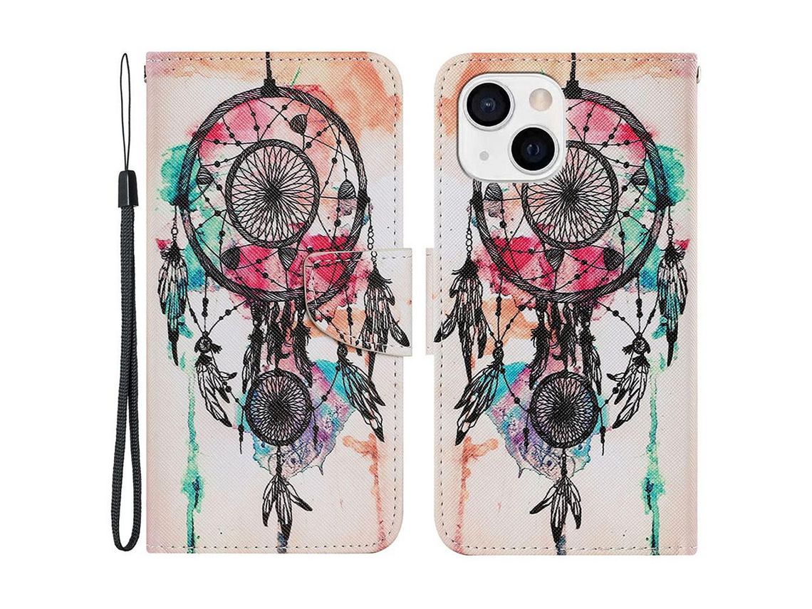 Capa PU + TPU espanta espíritos para iPhone 13 mini 5.4