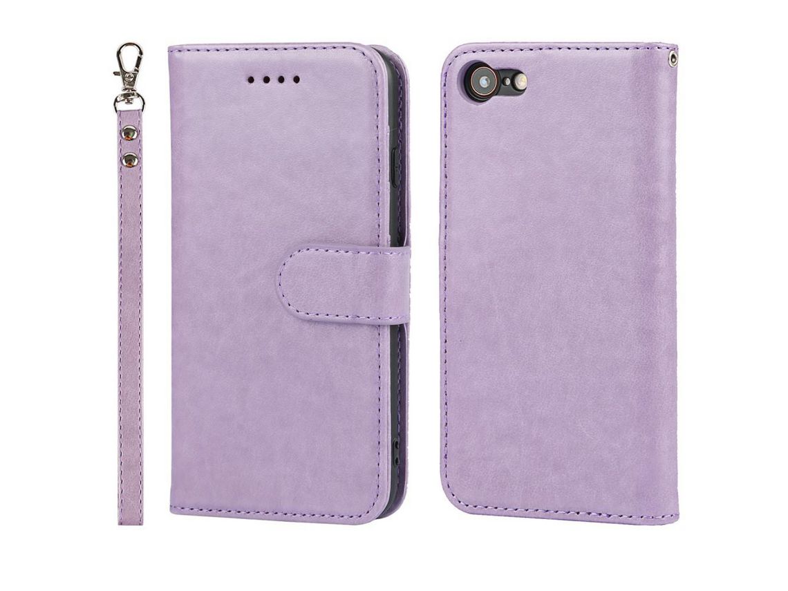 Capa PU + TPU costura dobrada com proteção contra queda roxa para iPhone SE (2nd Gen)/8 4.7 /7 4.7