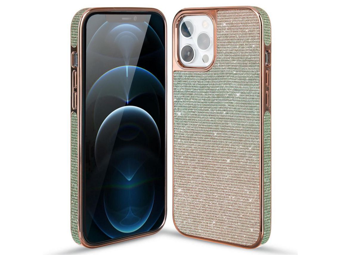 Capa TPU KINGXBAR glitter prateado para iPhone 12/12 Pro