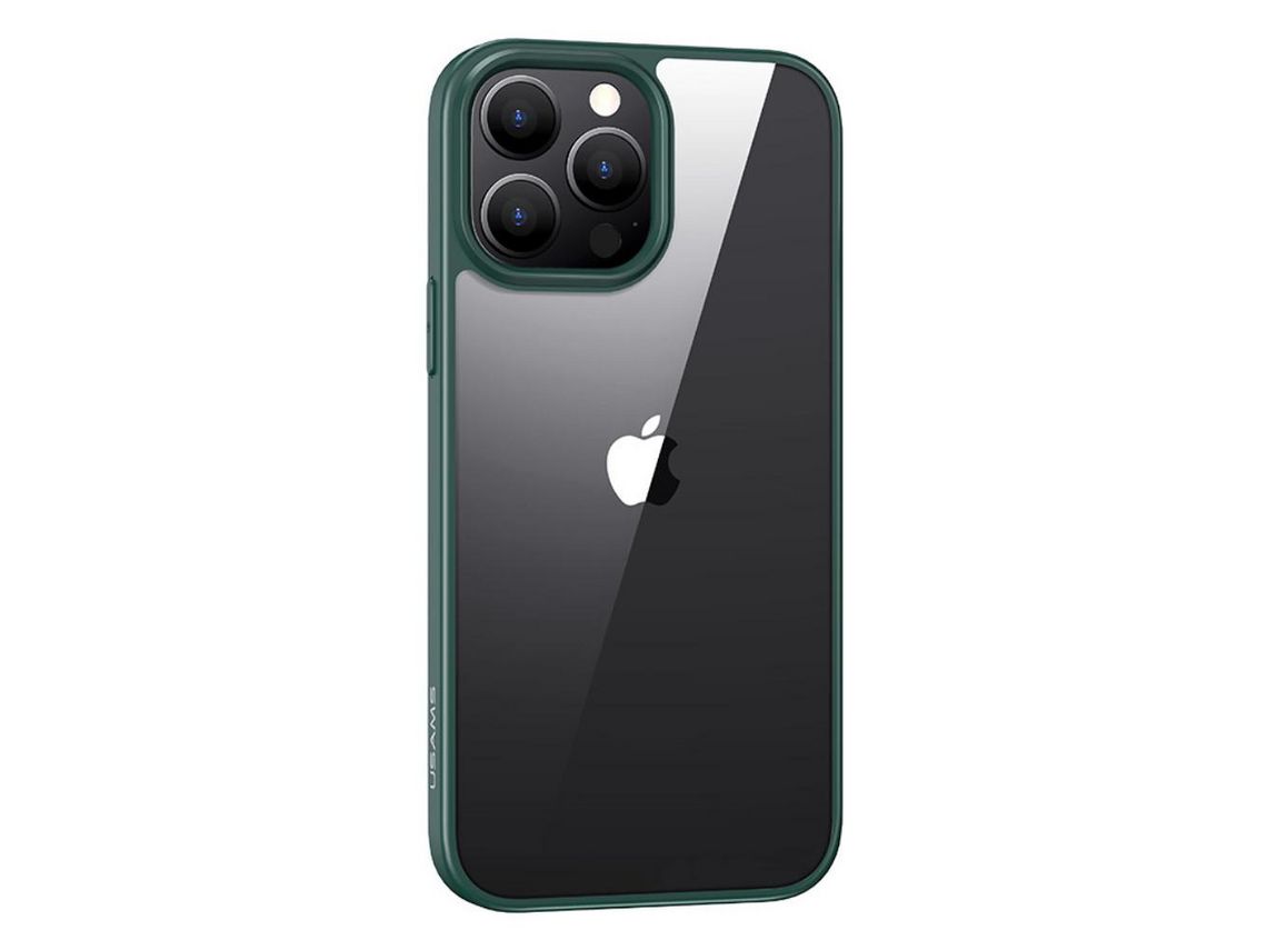 Capa TPU USAMS borda transparente verde para iPhone 13 mini 5.4