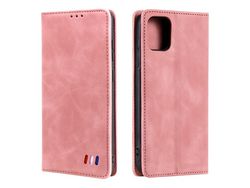 Capa PU + TPU auto-absorvido com fundo rosa para iPhone 13 Pro 6.1