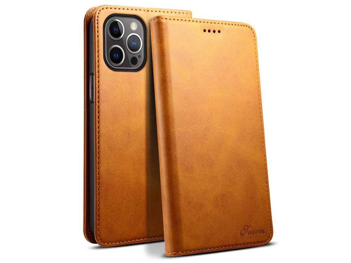 Capa PU absorção magnética caqui para iPhone 12/12 Pro 6.1
