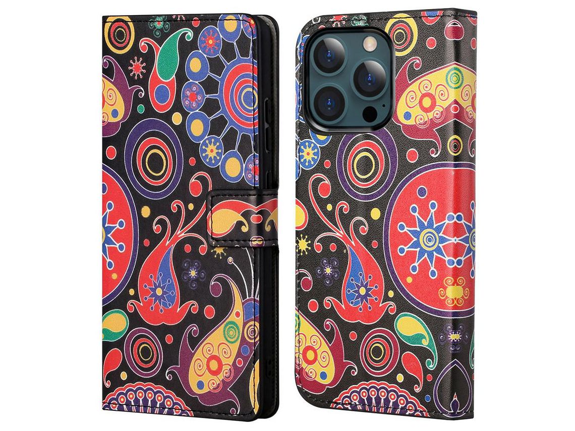 Capa PU + TPU com suporte para peixe para iPhone 13 Pro Max 6.7
