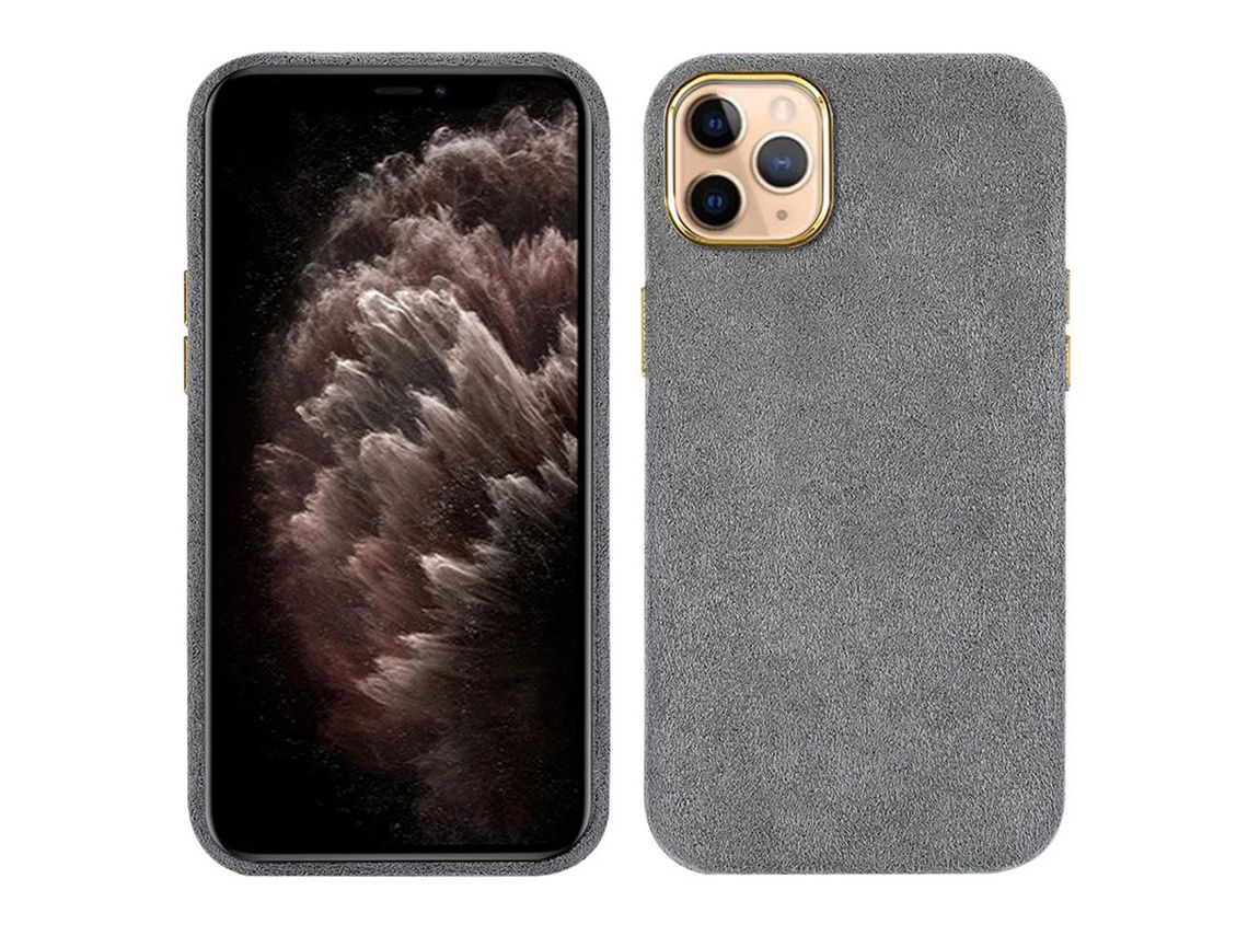 Capa TPU + PU cinza para iPhone 11 Pro Max 6.5