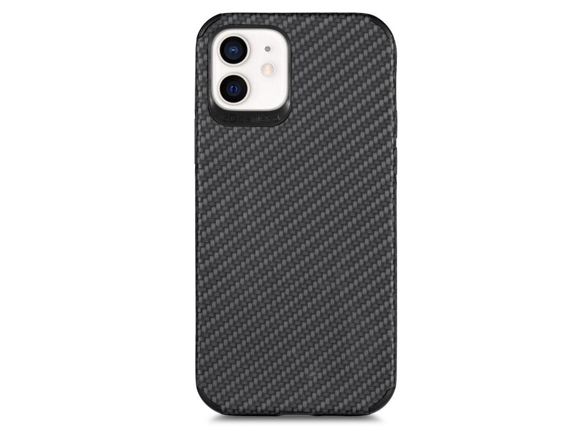 Capa TPU + PU textura de fibra de carbono, anti-riscos preto para iPhone 11 6.1