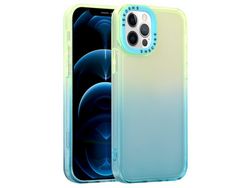 Capa TPU bicolor Amarelo/céu azul/céu azul para iPhone 13 Pro 6.1