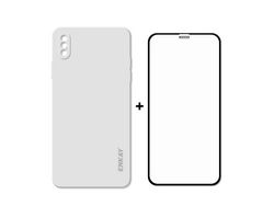 Capa silicone cola líquida 0,26mm 9H 2,5d completa flexível branco para Apple iPhone XS Max