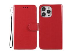 Capa PU magnético com apoio vermelho para iPhone 13 Pro 6.1