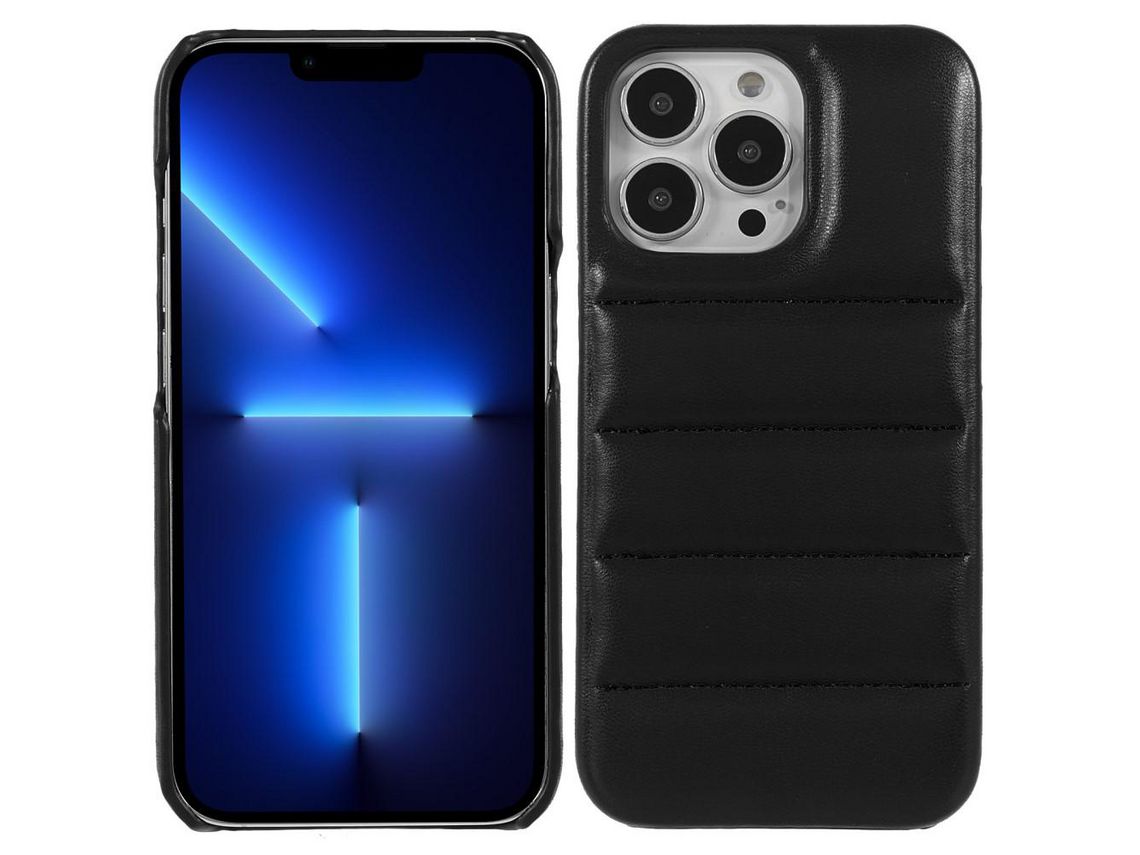 Capa TPU + PU preto para iPhone 13 Pro 6.1