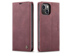 Capa PU + TPU magnético, autoabsorvente com base vermelha para iPhone 13 Pro 6.1