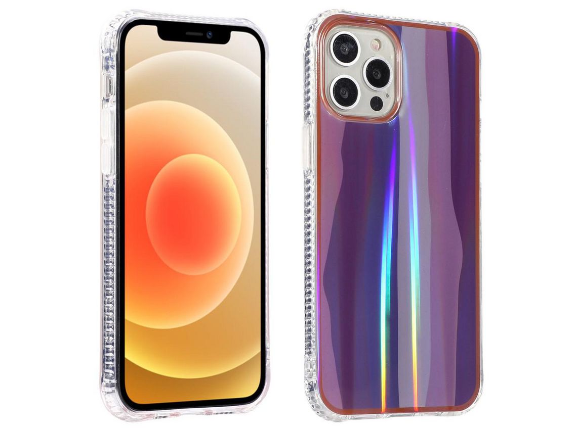 Capa TPU + acrílico padrão de nuvem aurora, híbrido de estilo C para iPhone 13 mini 5.4