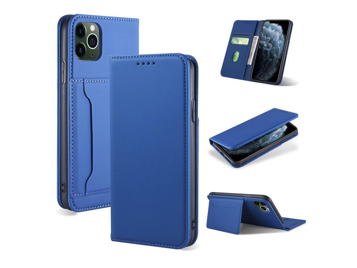 Capa PU com apoio azul para Apple iPhone 11 Pro Max 6.5