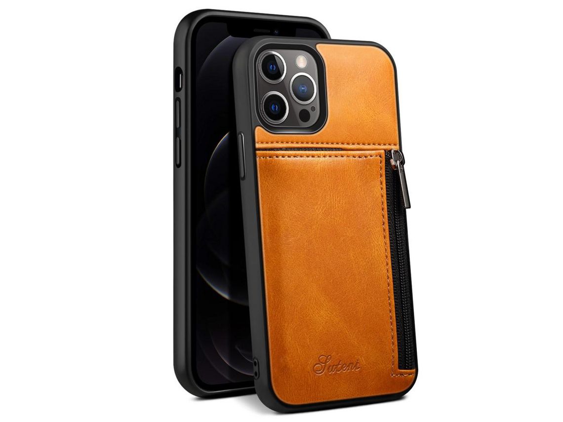 Capa TPU + PU caqui para iPhone 12 Pro Max 6.7
