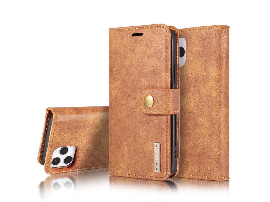 Capa PU + TPU destacável 2-in-1 divisão marrom para Apple iPhone 12 Pro Max 6.7