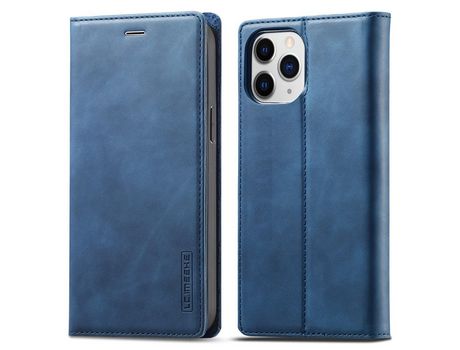 Capa PU + TPU LC.IMEEKE auto-absorvido com fundo azul para iPhone 13 Pro Max 6.7