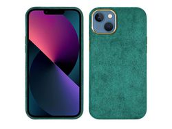 Capa TPU + PU verde para iPhone 13 6.1