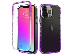 Capa TPU cor gradiente de luz roxa transparente para iPhone 13 Pro Max 6.7